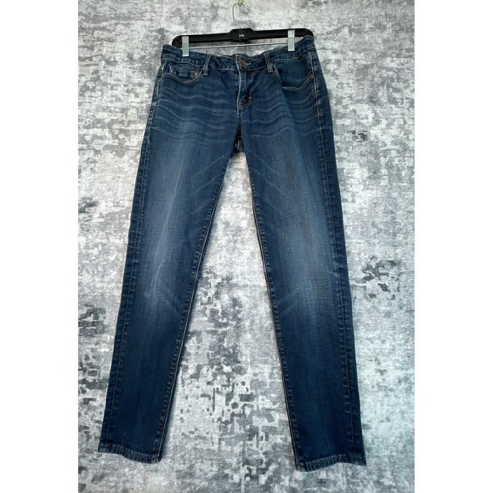 CULT of Individuality ZEN Slim Curvy Jeans Dark Wash Distressed Denim Women Size